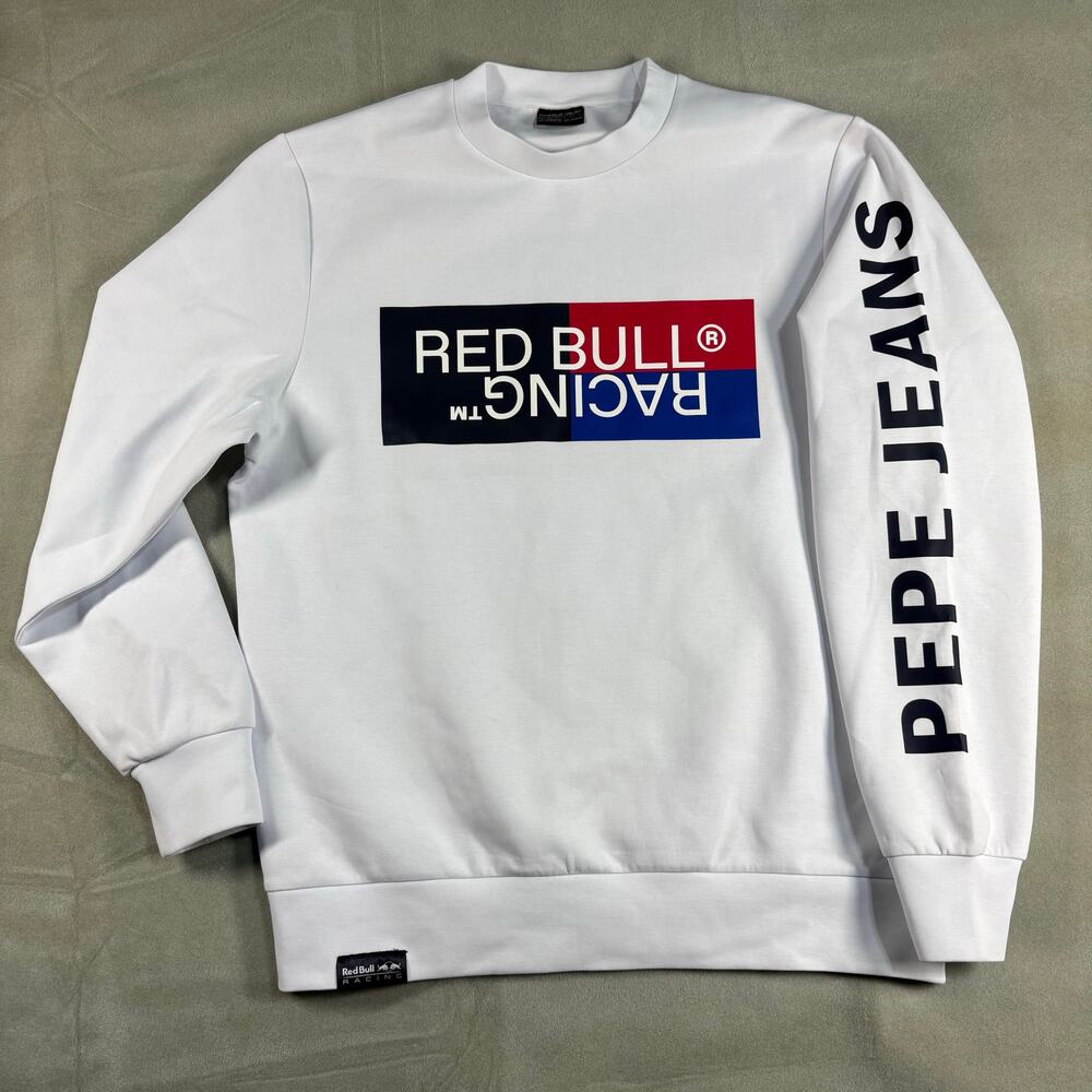 Red Bull Racing x Pepe Jeans Colour Block Graphic Crew Sweatshirt Sz M‎